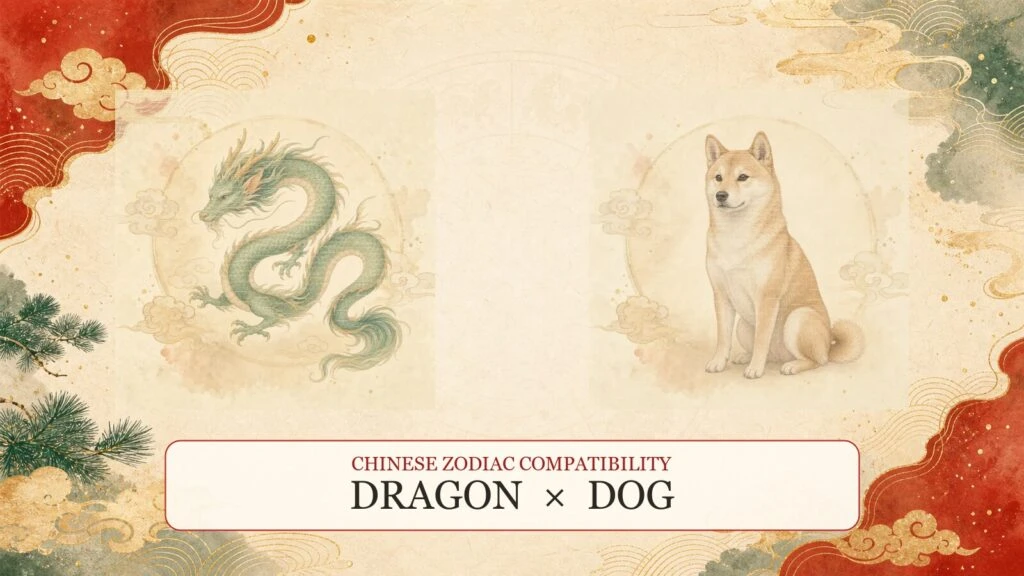 Dragon and Dog symbols on a Chinese zodiac compatibility cover
