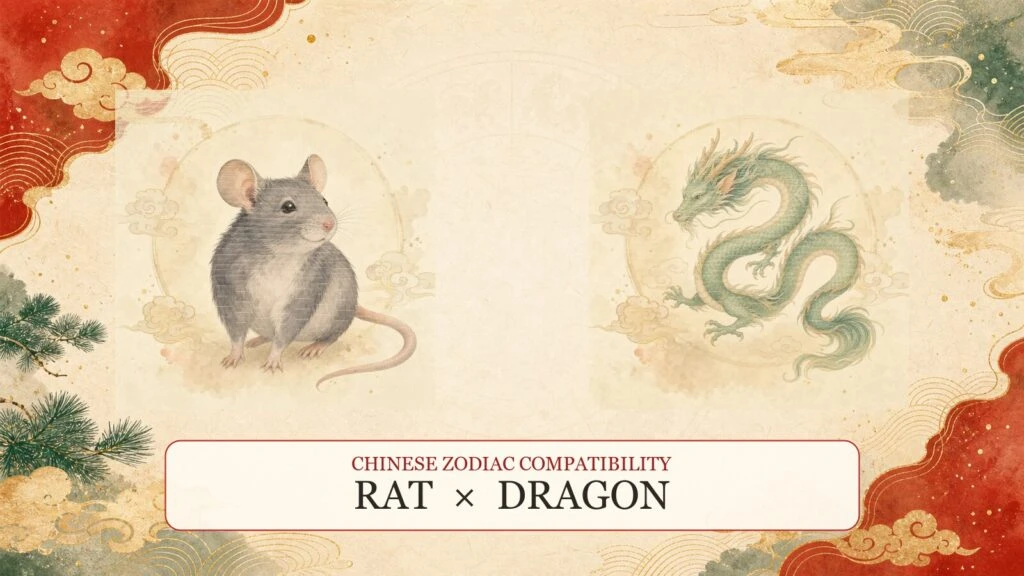 Rat and Dragon symbols on a Chinese zodiac compatibility cover