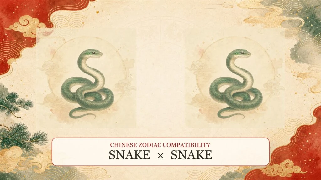 Snake and Snake symbols on a Chinese zodiac compatibility cover