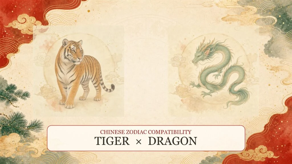 Tiger and Dragon symbols on a Chinese zodiac compatibility cover